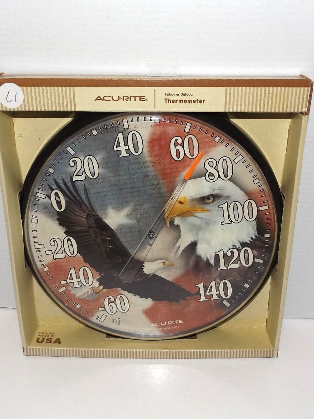 AcuRite Patriotic Eagle Dial 12.5â Indoor Outdoor Thermometer New Old Stock
